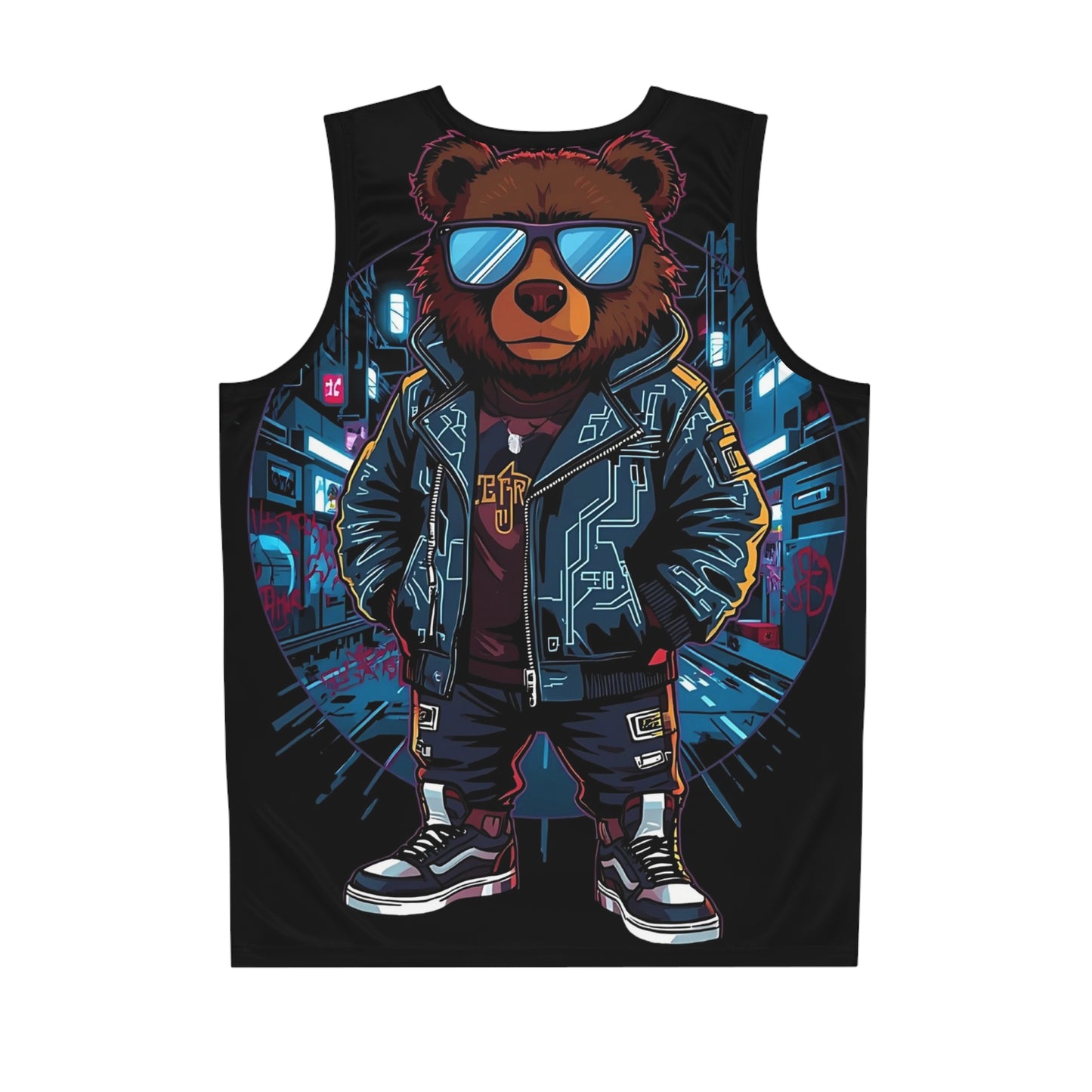 Cool Bear Print Basketball Jersey – Unique Sportswear & Streetwear Tank for Game Days