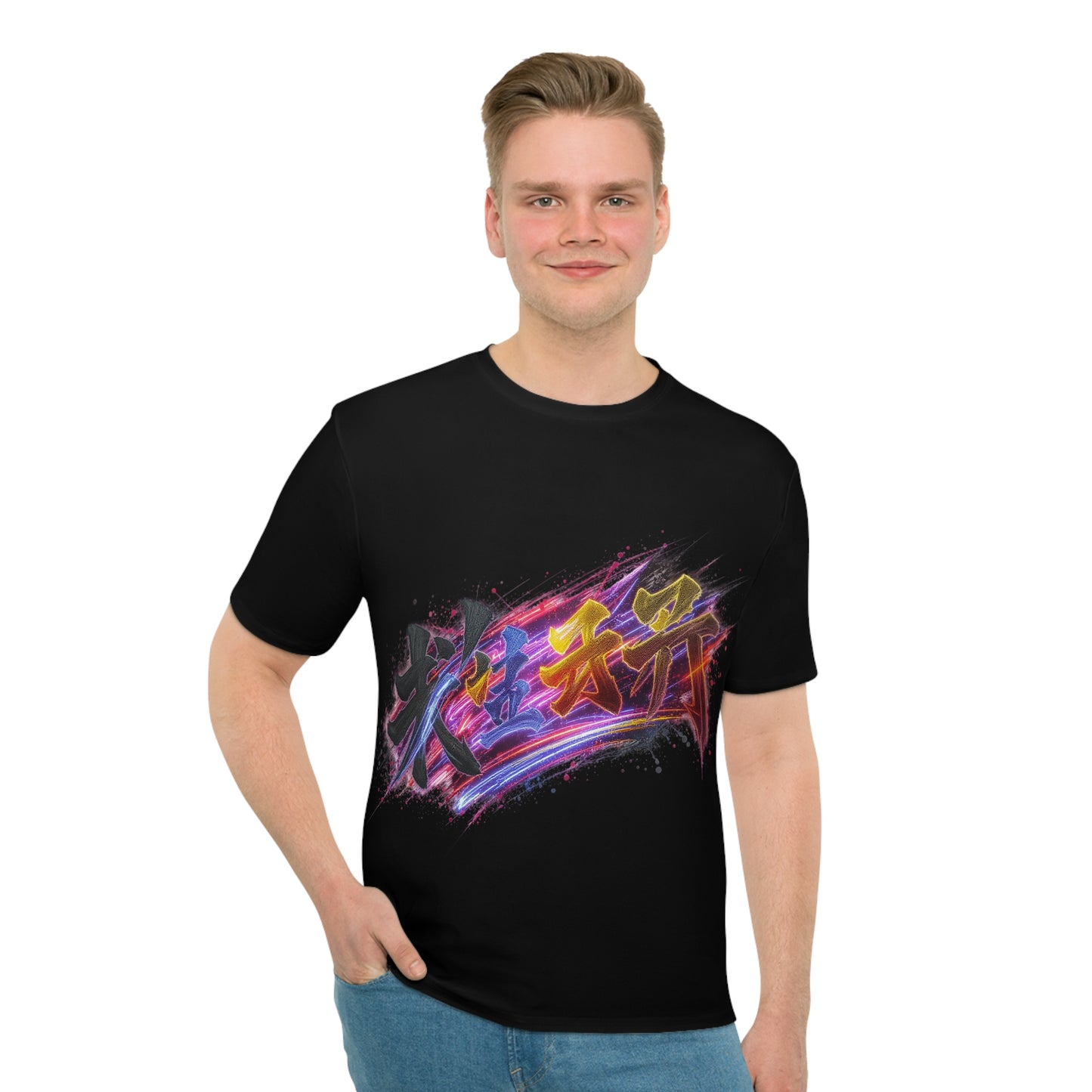 Japanese-Inspired Men’s Streetwear T-Shirt | Loose Fit AOP Graphic Tee for Anime Lovers
