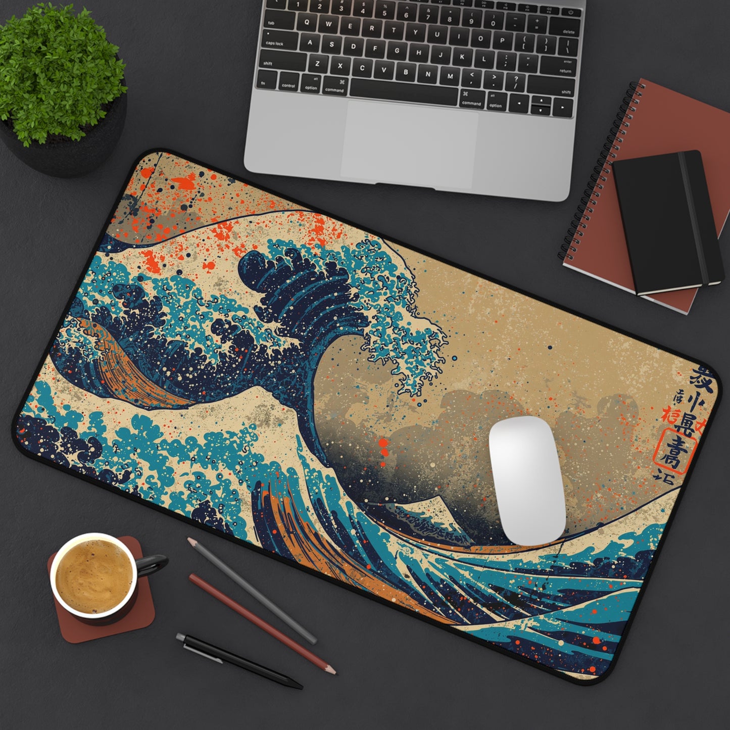 Artistic Wave Ocean Desk Mat – Stylish Home Office & Gamer Mouse Pad, Unique Ocean-Themed Workspace Accessory, Premium Desk Decor & Gift
