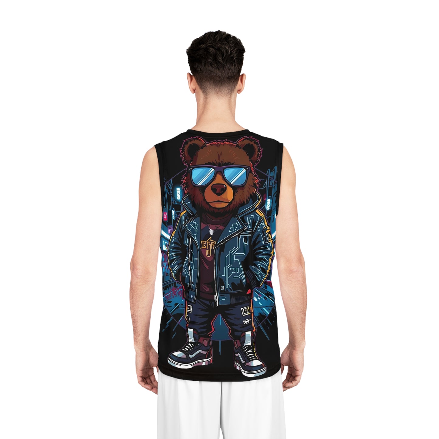 Cool Bear Print Basketball Jersey – Unique Sportswear & Streetwear Tank for Game Days