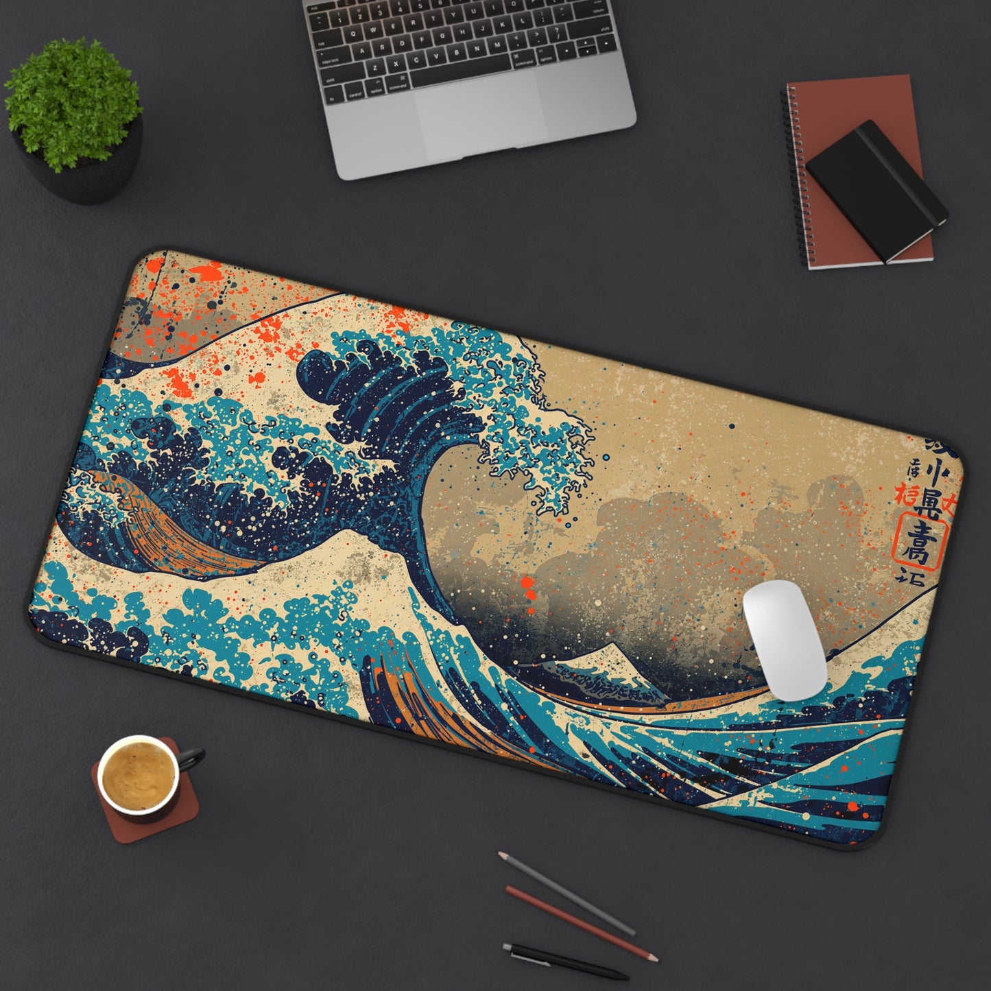 Artistic Wave Ocean Desk Mat – Stylish Home Office & Gamer Mouse Pad, Unique Ocean-Themed Workspace Accessory, Premium Desk Decor & Gift