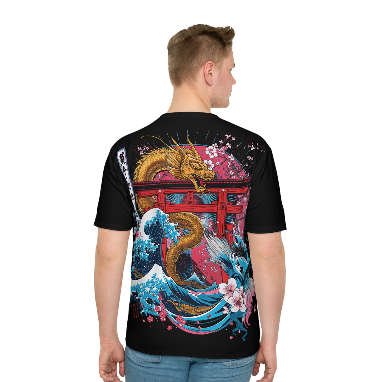 Japanese-Inspired Men’s Streetwear T-Shirt | Loose Fit AOP Graphic Tee for Anime Lovers