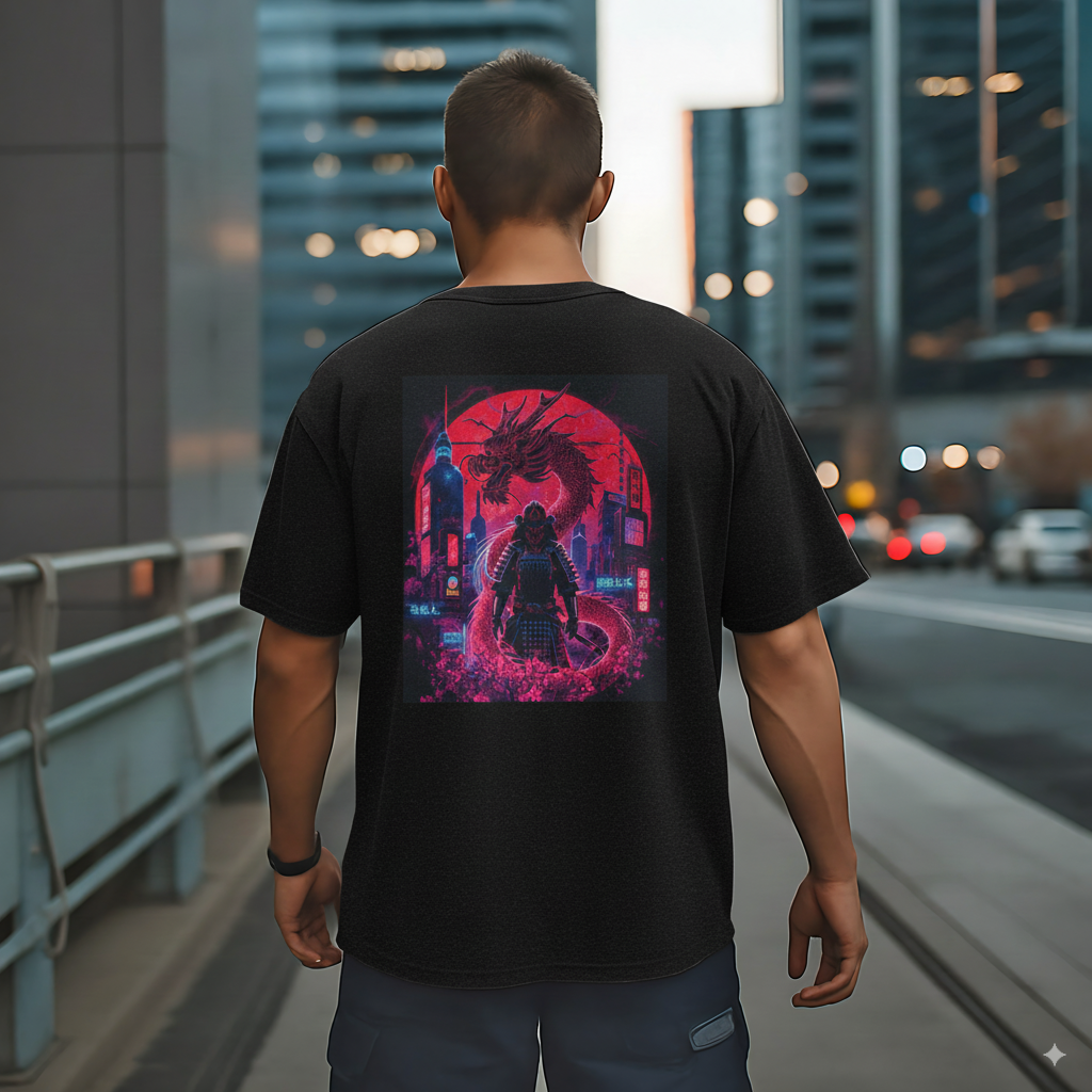 Cyberpunk Samurai T-Shirt | Futuristic Streetwear, Graphic Tee for Anime & Tech Fans