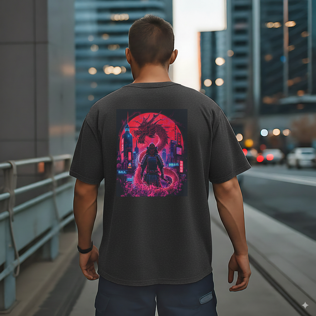Cyberpunk Samurai T-Shirt | Futuristic Streetwear, Graphic Tee for Anime & Tech Fans