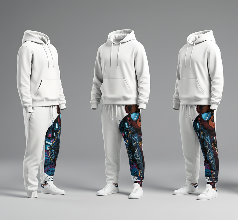 Urban Style Bear Joggers – Trendy Streetwear Pants, Casual Fit, Festival Fashion, Unique Gift for Animal Lovers
