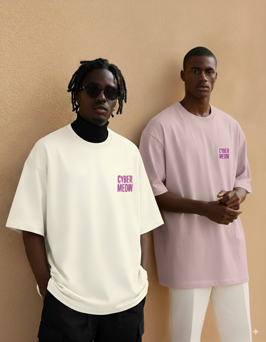 "Neko Senshi" - Ninja Warrior Oversized Pocket Tee