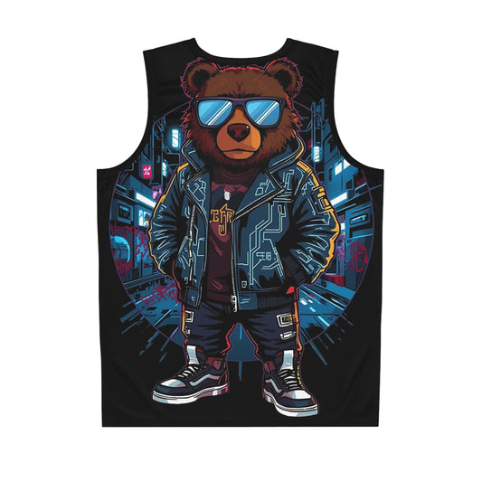 Cool Bear Print Basketball Jersey – Unique Sportswear & Streetwear Tank for Game Days