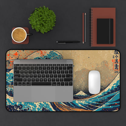 Artistic Wave Ocean Desk Mat – Stylish Home Office & Gamer Mouse Pad, Unique Ocean-Themed Workspace Accessory, Premium Desk Decor & Gift