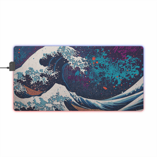 LED Gaming Mouse Pad – RGB Wave Design Desk Mat for Gamers & Streamers