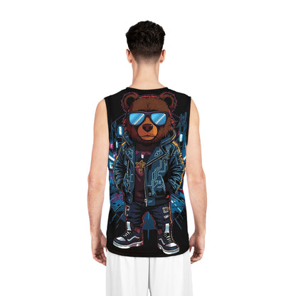 Cool Bear Print Basketball Jersey – Unique Sportswear & Streetwear Tank for Game Days