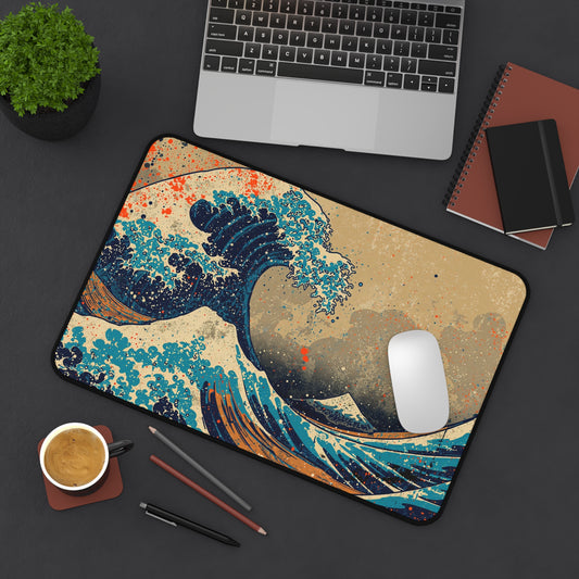 Artistic Wave Ocean Desk Mat – Stylish Home Office & Gamer Mouse Pad, Unique Ocean-Themed Workspace Accessory, Premium Desk Decor & Gift