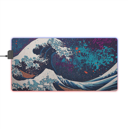 LED Gaming Mouse Pad – RGB Wave Design Desk Mat for Gamers & Streamers