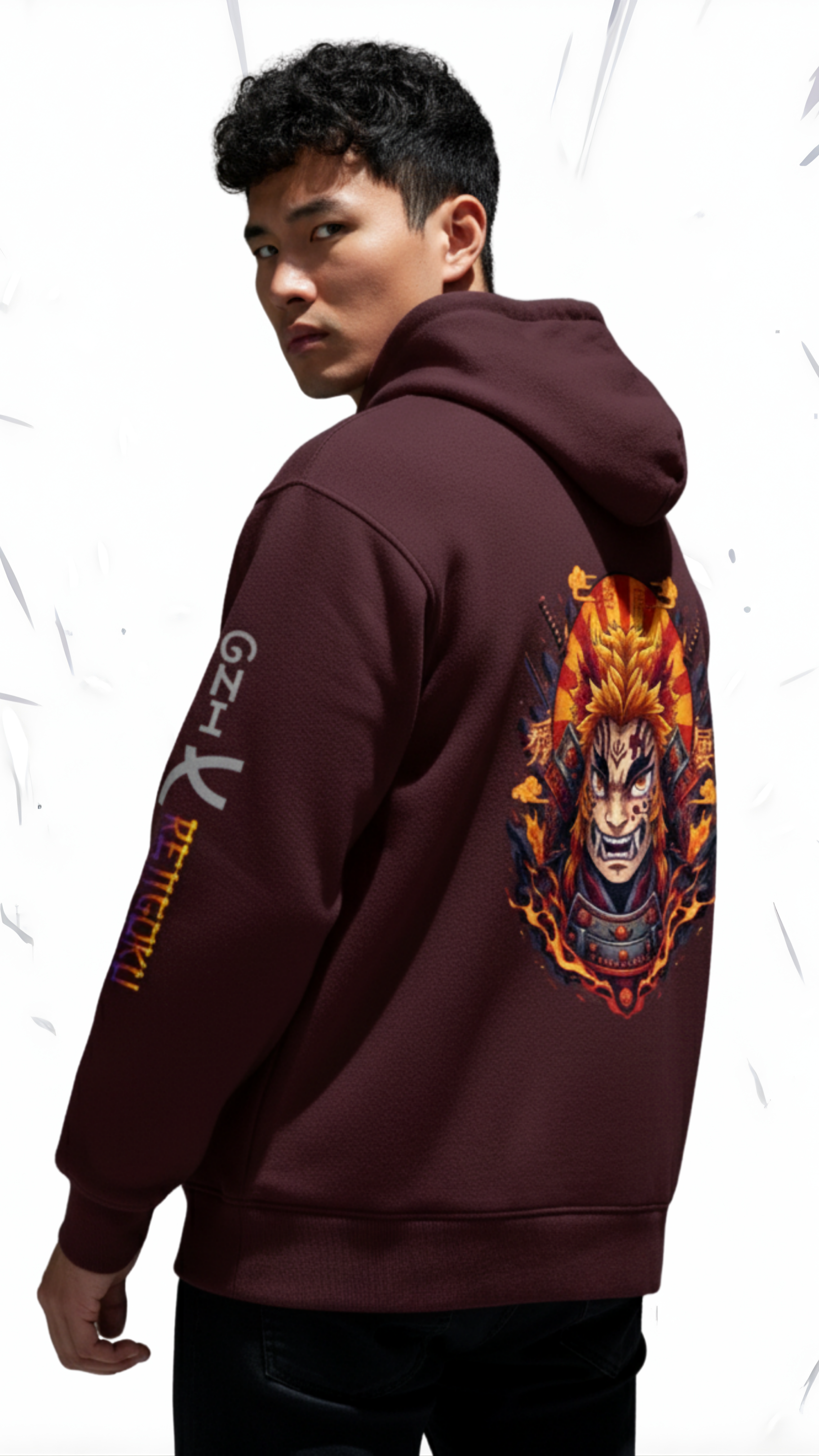 Oni X Rengoku Unisex Oversized Hoodie