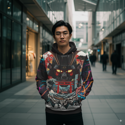 Men’s Samurai Sports Hoodie – Athletic Sweatshirt with Bold Graphic | Gym, Outdoor, and Streetwear Style
