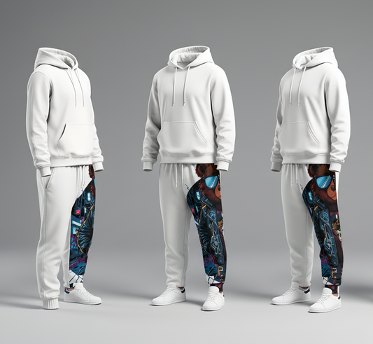 Urban Style Bear Joggers – Trendy Streetwear Pants, Casual Fit, Festival Fashion, Unique Gift for Animal Lovers