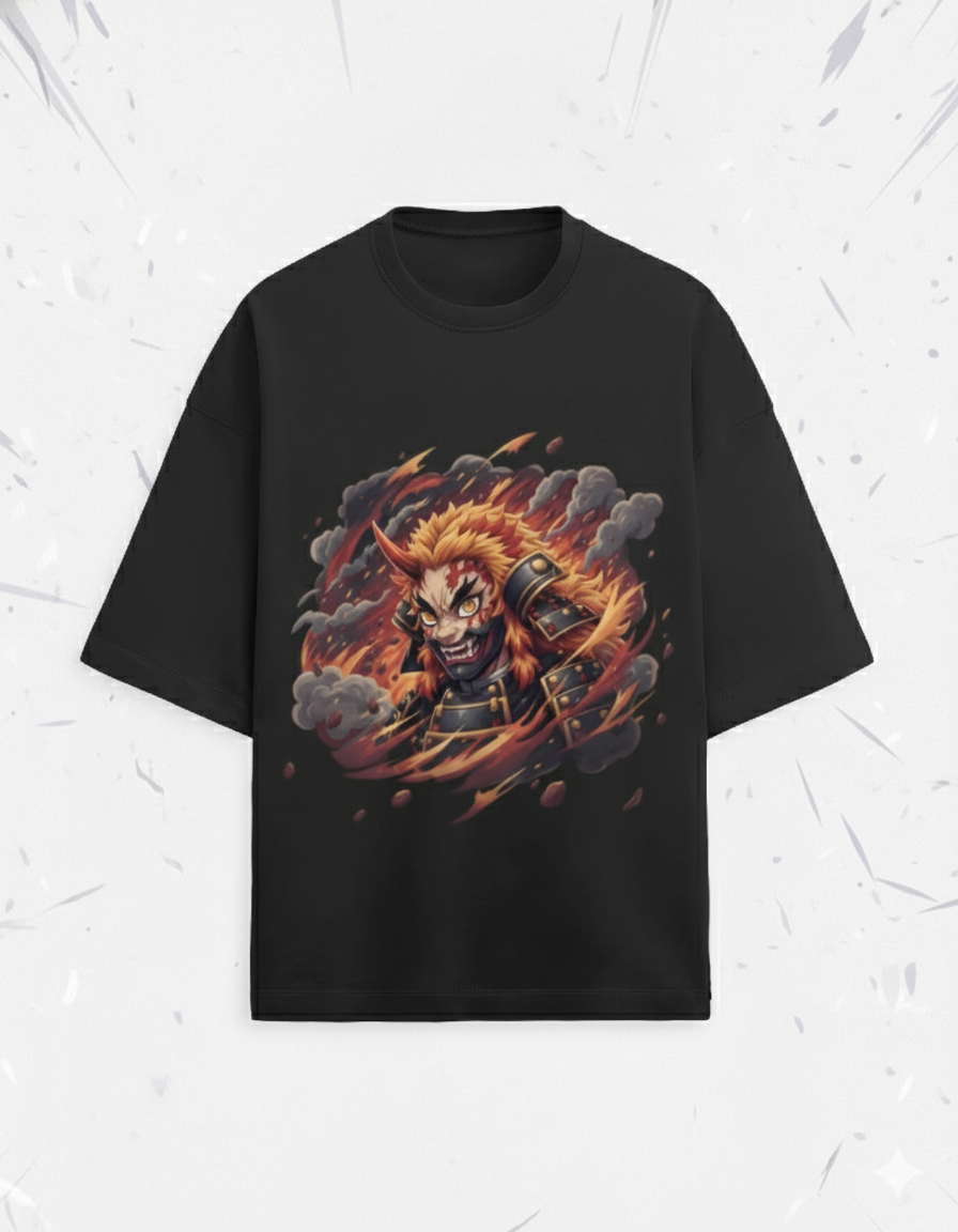 Oni X Rengoku Unisex Oversized Tee