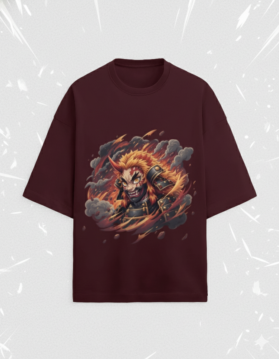 Oni X Rengoku Unisex Oversized Tee