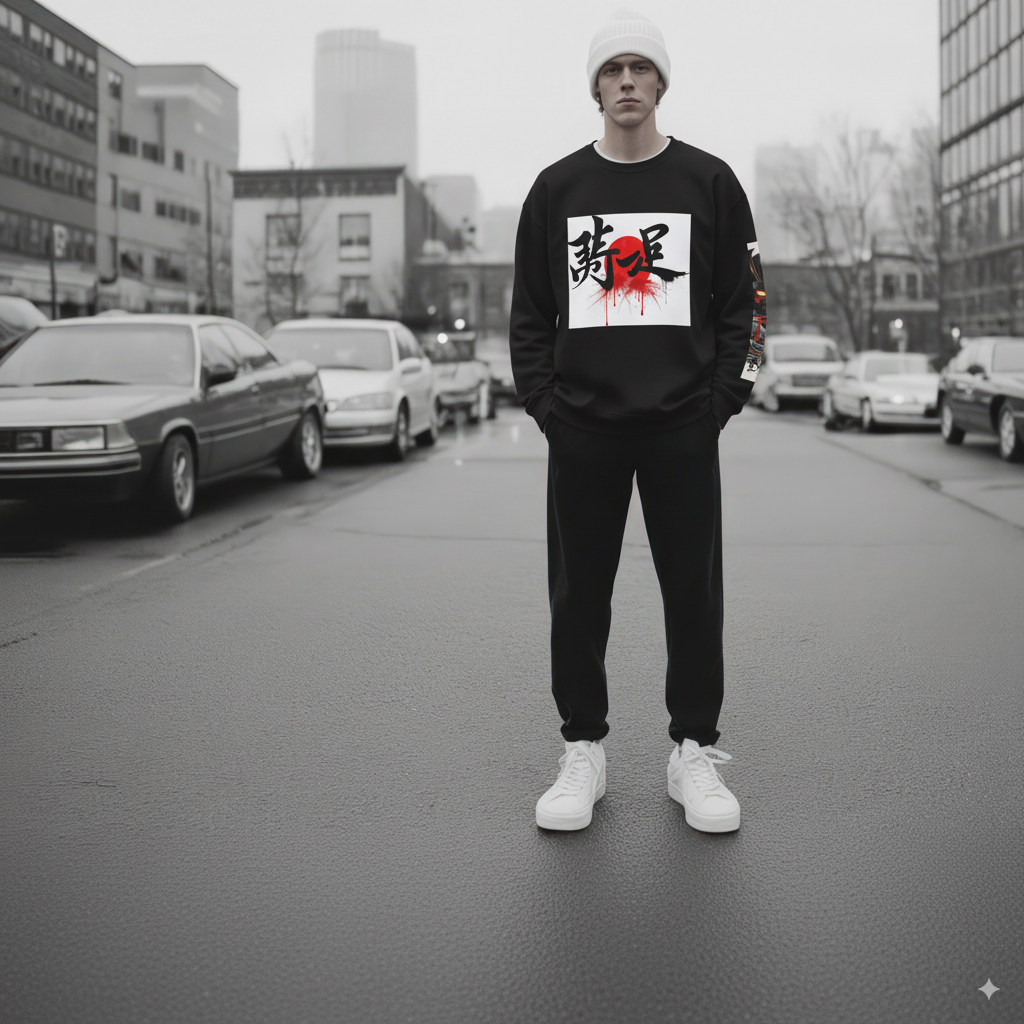 nisex Heavy Blend Kanji Sweatshirt | Japanese Streetwear Crewneck, Cozy Fall Fashion & Casual Wear