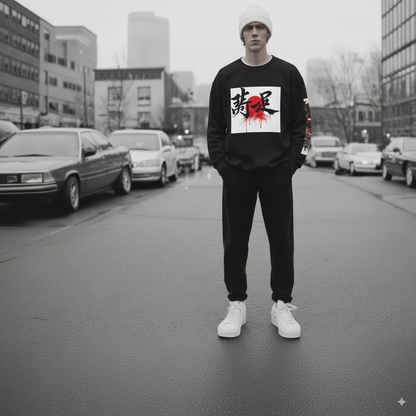 nisex Heavy Blend Kanji Sweatshirt | Japanese Streetwear Crewneck, Cozy Fall Fashion & Casual Wear