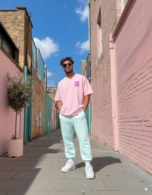 "Kawaī Neko" - Kawaii Cat Oversized Pocket Tee