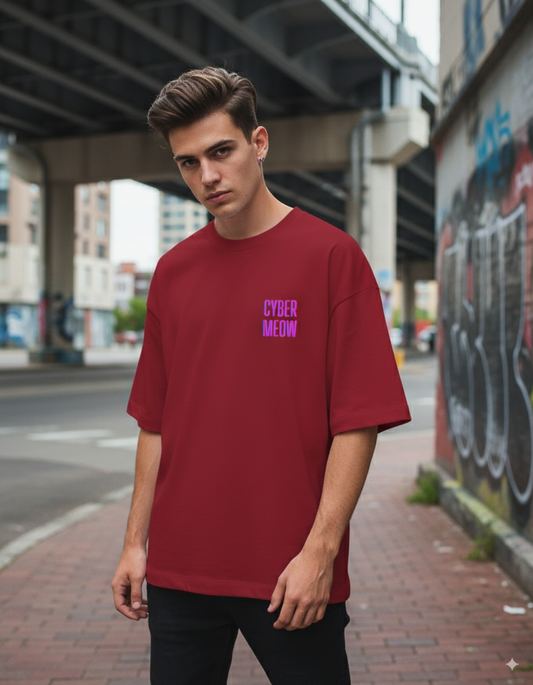 "Neko Senshi" - Ninja Warrior Oversized Pocket Tee