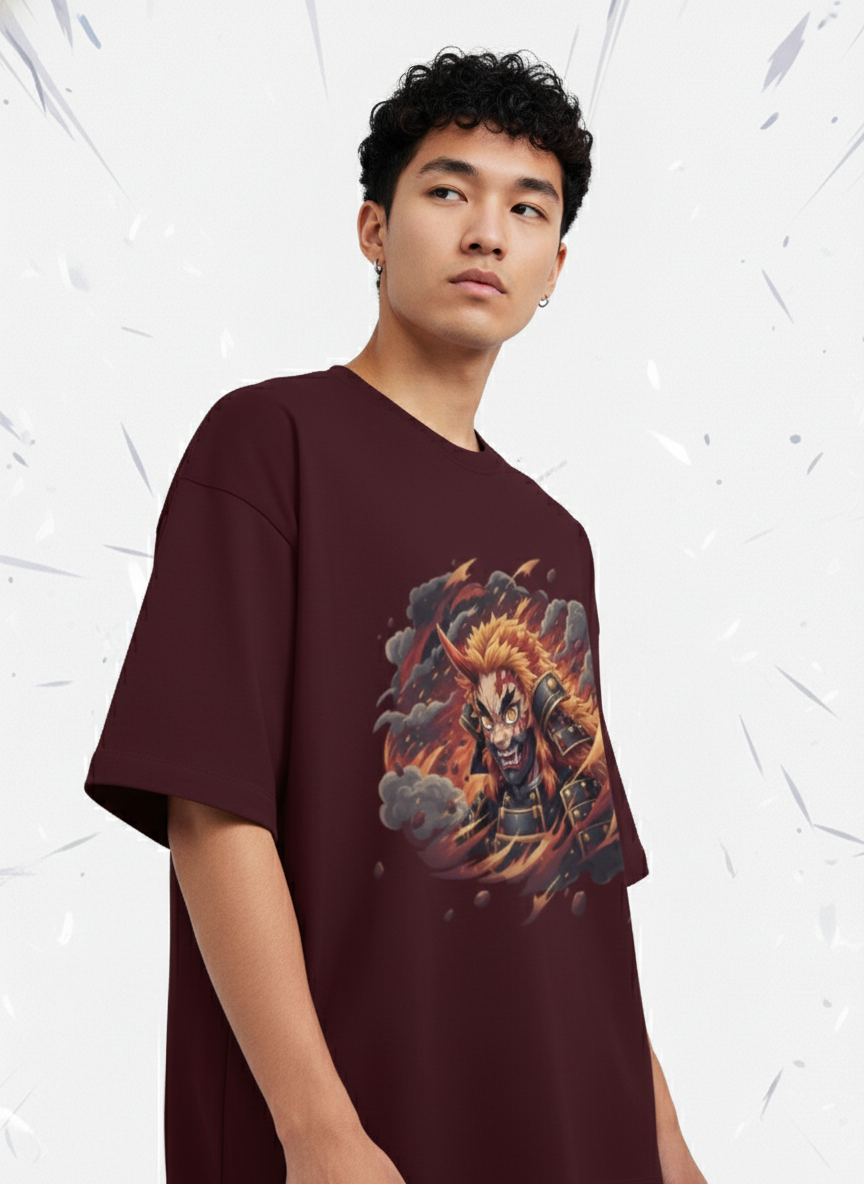 Oni X Rengoku Unisex Oversized Tee
