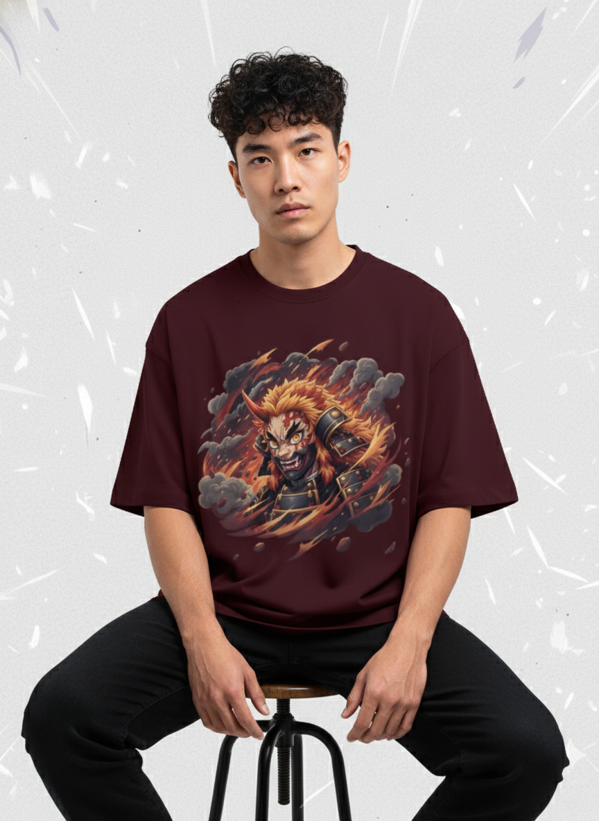 Oni X Rengoku Unisex Oversized Tee