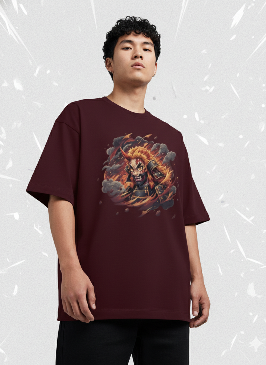 Oni X Rengoku Unisex Oversized Tee
